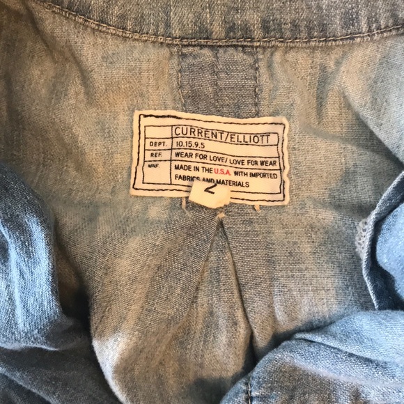 Like New Current/Elliott Denim Short-sleeve Romper - Picture 7 of 8